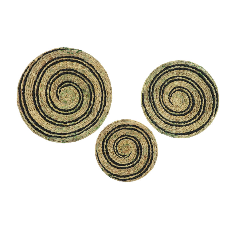 3 Piece Spiral Circular Wicker Tray Wall Décor Set & Reviews AllModern